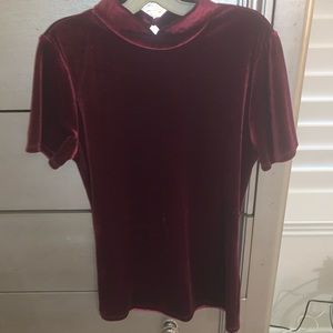 Maroon mock neck top